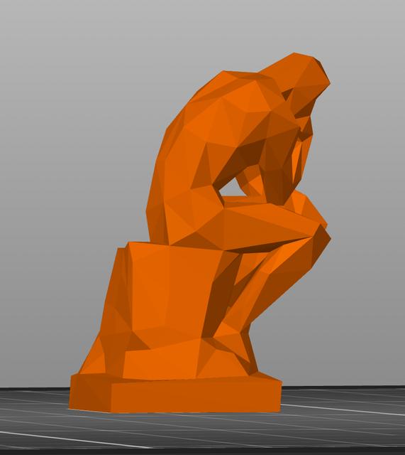 Thinker Game Piece 3D model thumbnail
