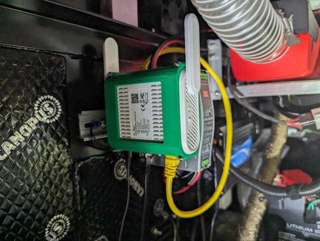 DIN side mount for a GL.iNet GL-SFT1200 (Opal) router 3D model thumbnail