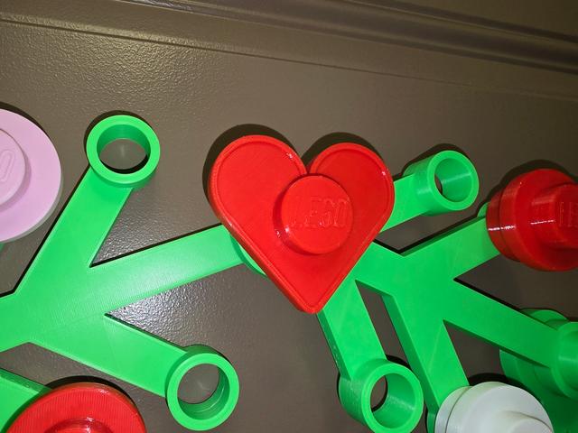 Lego Heart with Stud and Logo - Lego Wreath 3D model thumbnail