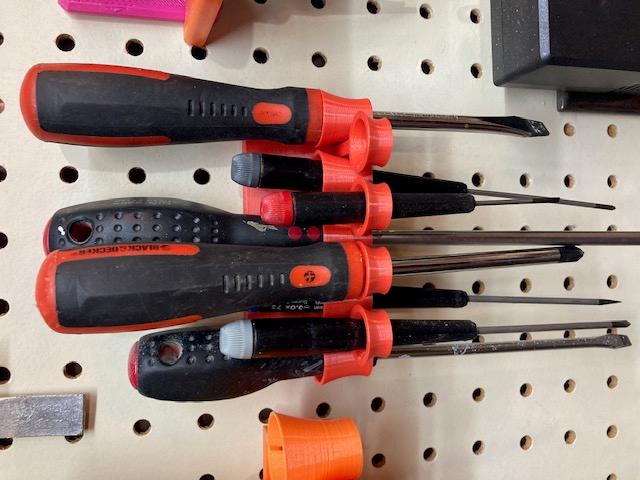 Pegboard screwdriver holder 3D model thumbnail
