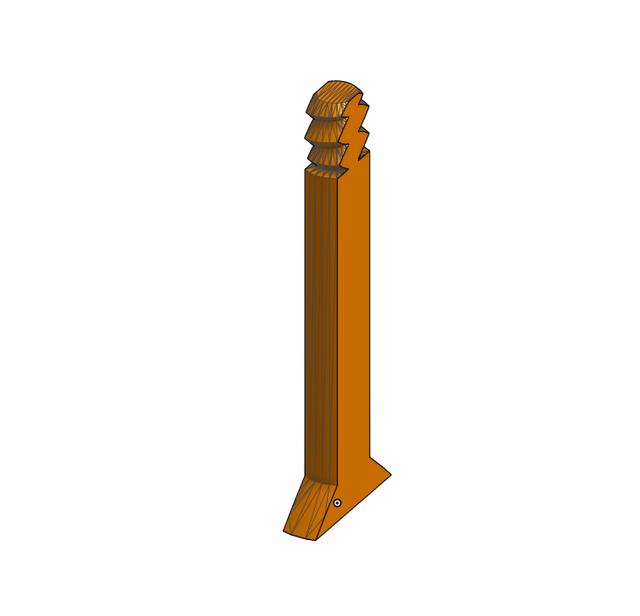 Flat Plastic Bolt for Radius Gauge 3D model thumbnail
