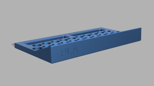 3D Benchy Dry Dock Display Stand with Material Names 3D model thumbnail