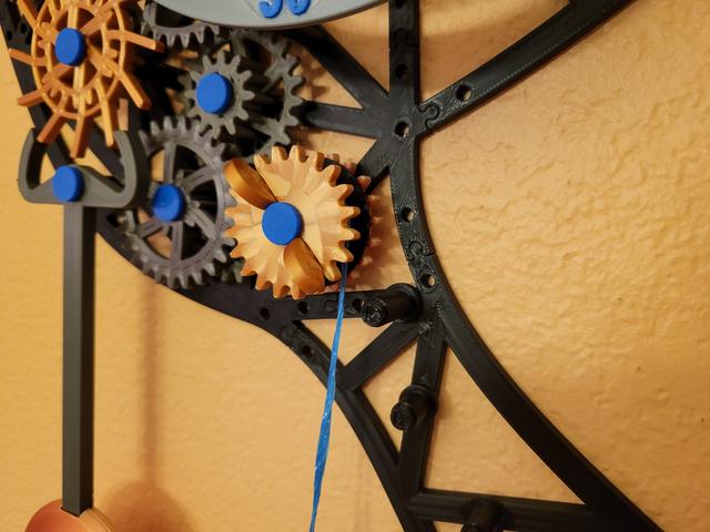 Remixed reel "gear" cover for mechanical wall clock 3D model thumbnail