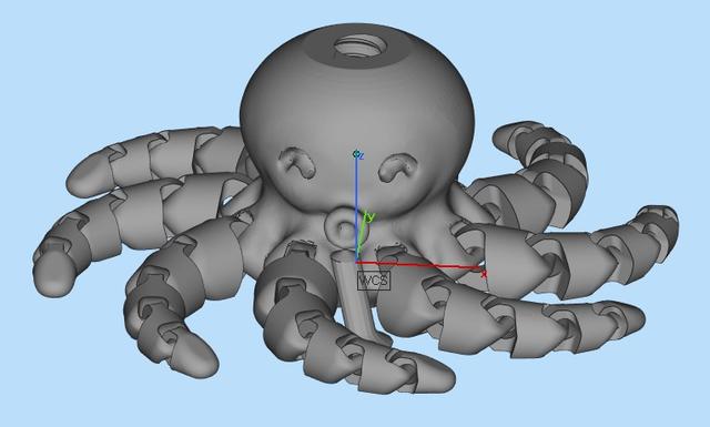 modular cute mini octopus to add differents types of hat 3D model thumbnail