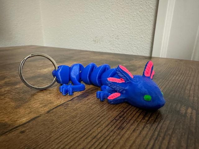 Articulated Axolotl Keychain 3D model thumbnail