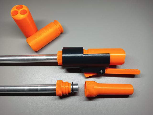 Silly Shell Launcher Attachment -with Silly SCAR thread -shoot darts through 3D model thumbnail