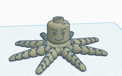 Lego Head Octopus 3D model thumbnail