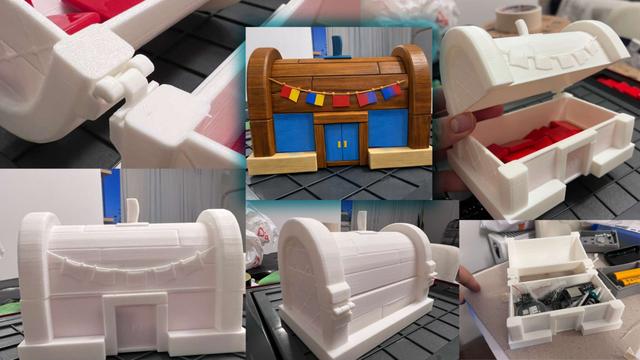 Krusty Krab Storage Box / Hinged Treasure Chest for SpongeBob Fans 3D model thumbnail