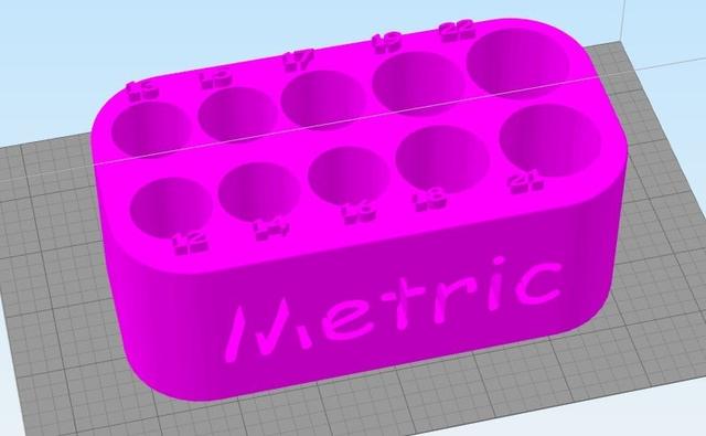 Metric Impact Socket Organizer 3D model thumbnail