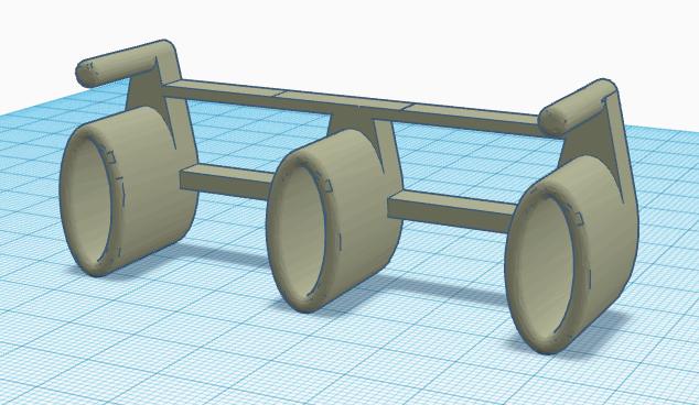 Horizontal module to module connector for 3D Benchy Dry Dock Display Stand 3D model thumbnail