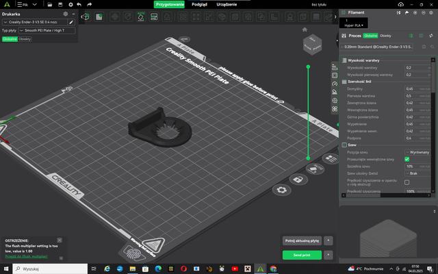 Ender 3 v3 SE vent ring remixed. Compatible with the original extruder housing 3D model thumbnail