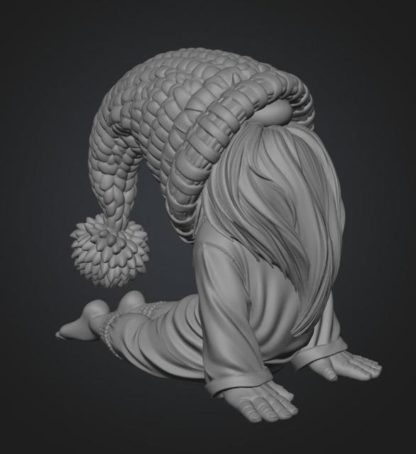 Cozy Gnome in an Orange Knit Hat 3D model thumbnail