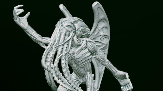 Cthulhu Free 3D Printable Miniature 3D model thumbnail