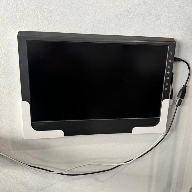 Wall Mount for Portable Monitor using 3M sticky velcro 3D model thumbnail
