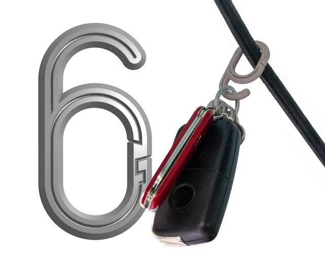 SPLIT RING "SIX" HOOK 3D model thumbnail