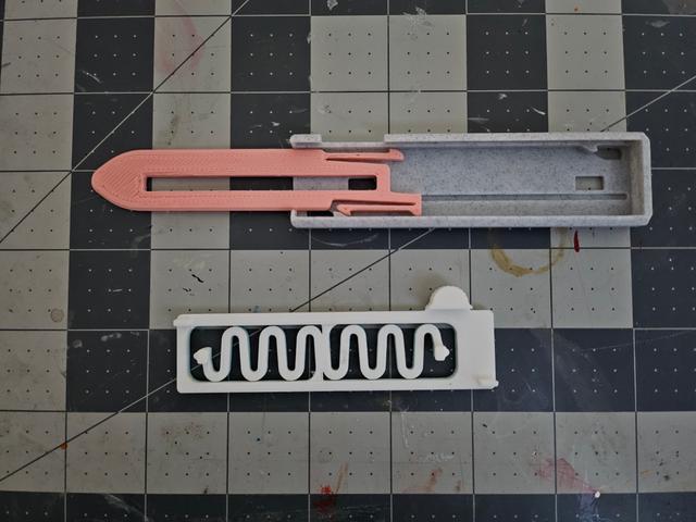 OTF Fidget Knife Improved Blade & Slider 3D model thumbnail