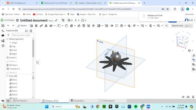 Octopus allen 3D model thumbnail