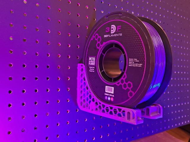 Hexagon Spool Pegboard Holder 3D model thumbnail