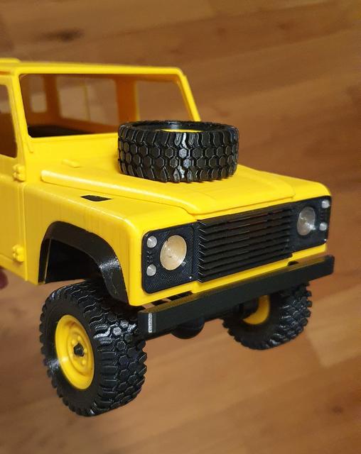 bonnet mounted spare wheel 3D model thumbnail