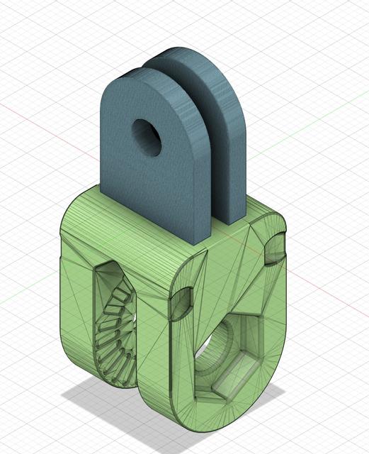 GoPro Mount on 90 deg link 3D model thumbnail
