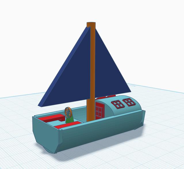 sail boat  3D model thumbnail