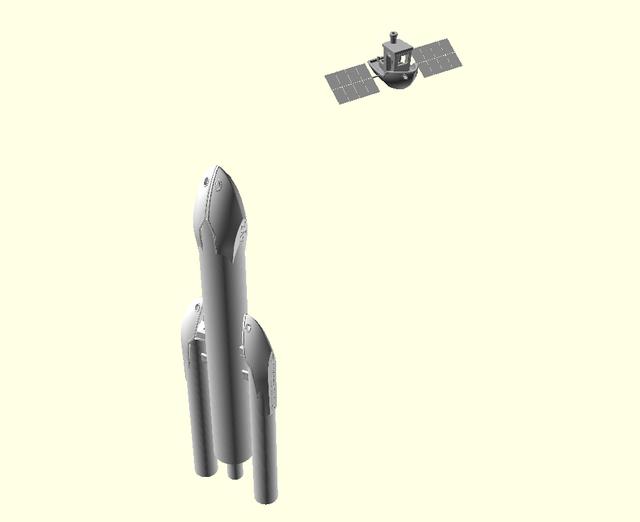 Ariane benchy launcher 3D model thumbnail