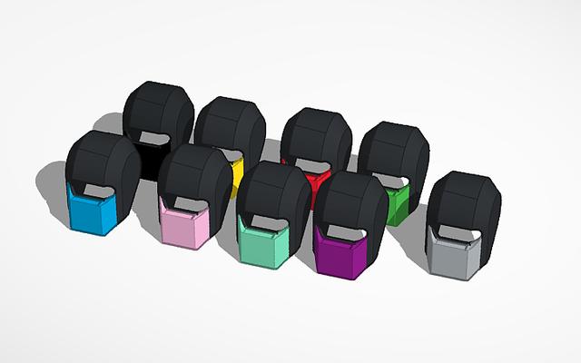 All MK Ninja masks 3D model thumbnail