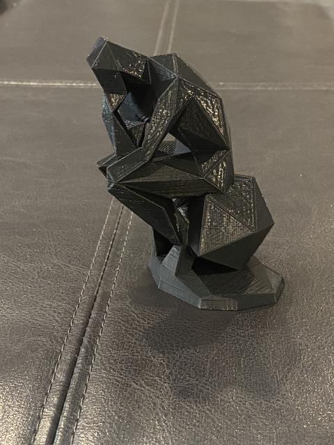 Low Poly D20 thinker 3D model thumbnail