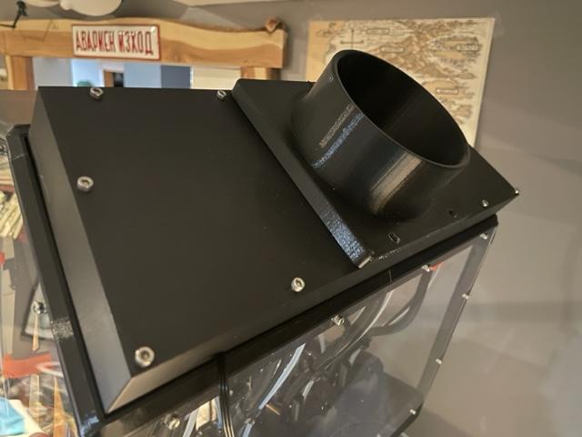 Duct Port 90mm Fan with 4 inch Fume Extractor Vent EnXLosure Back Top Panel Mod by CaptJon 3D model thumbnail