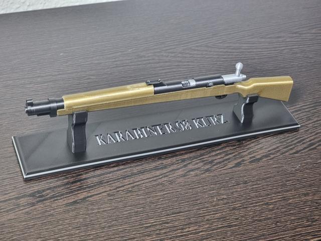 Kar98k bolt action ballpoint pen Display Stand 3D model thumbnail