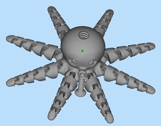 Cute mini octopus hollowed 3D model thumbnail