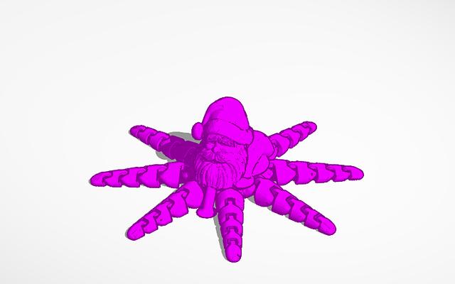 Christmas octopus 3D model thumbnail