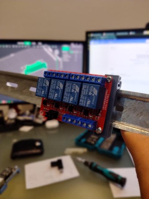 DIN rail mount for Hiletgo 4-channel relay board 3D model thumbnail