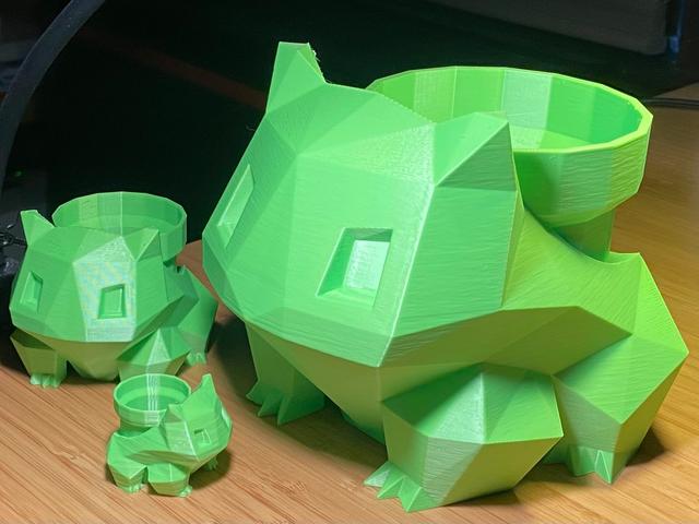 Low Poly Bulbasaur Planter with Mario Pipe Pot 3D model thumbnail