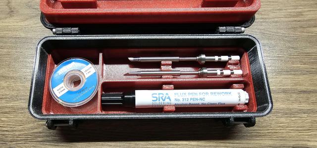 Rugged Multipart Pinecil/TS100/TS80 Case - Flux Pen/Solder Wick Insert 3D model thumbnail