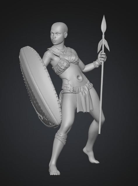 African Shield Warrior 3D model thumbnail