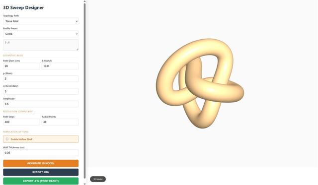 Equation-Driven Guided Sweep Pots 3D model thumbnail