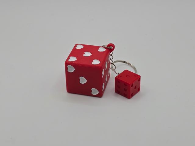 Dice Hearts (Keychain version available) (Remix) 3D model thumbnail