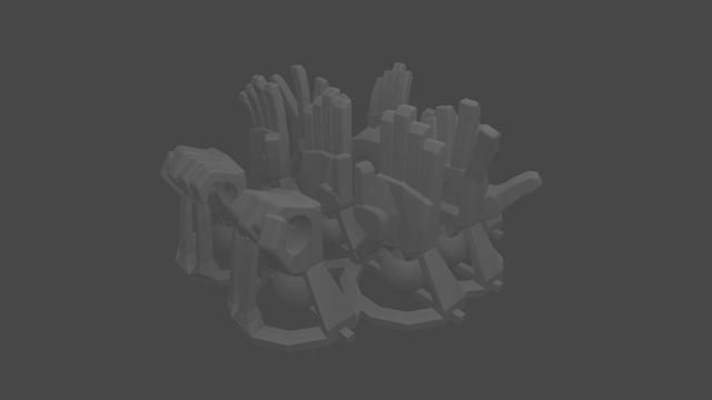 Lucky 13 Hands - Plated Together 3D model thumbnail