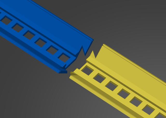 LED Strip Mount + Dovetail 3D model thumbnail