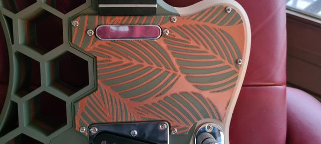 Pick guard 2 tone flower pattern 3D model thumbnail
