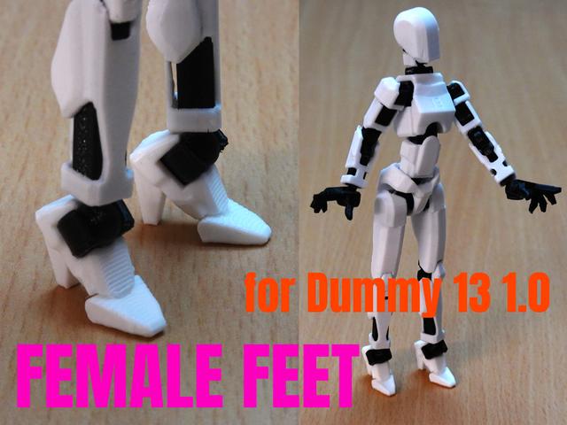 Female Feet for Dummy 13 V1.0 3D model thumbnail