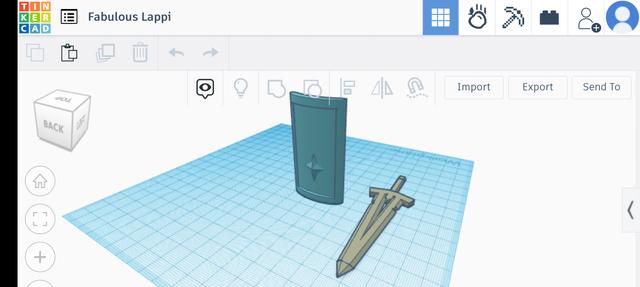 Mini 13 Albion Online Tier 6 Broadsword and Sarcophagus Shield 3D model thumbnail