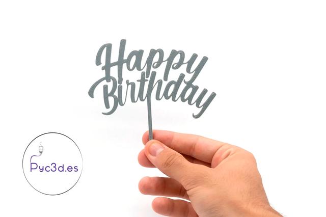 CAKE TOPPER HAPPY BIRTHDAY 3D model thumbnail
