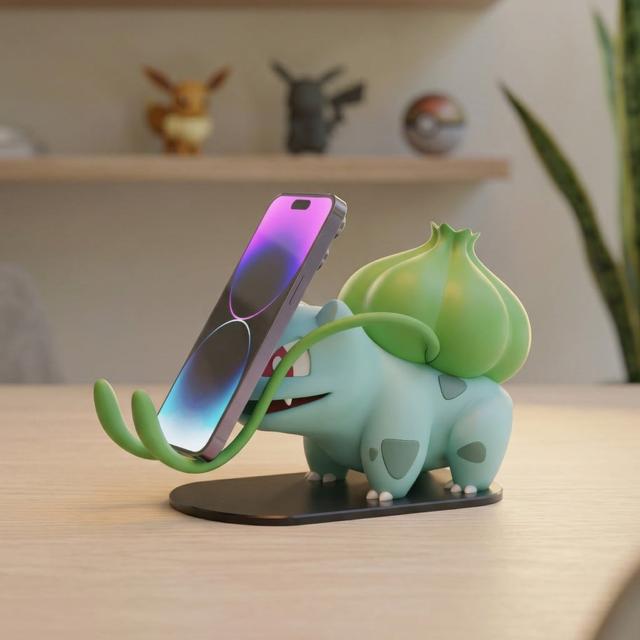 Bulbasaur Phone Stand and Controller Stand - GET 300 Models on PATREON 3D model thumbnail