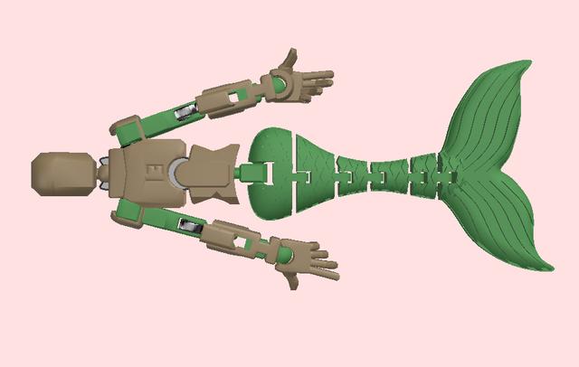 Dummy goes under water - Mermaid Dummy 3D model thumbnail