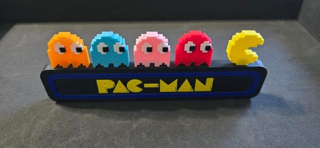 Pac-Man Styled Retro Logo  - NO AMS 3D model thumbnail