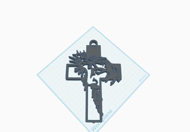 Jesus Cross (Bigger Hook Hole) 3D model thumbnail