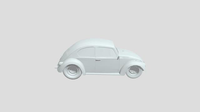 VW Split-Window Bug 1953 lowpoly for 3D-printing 3D model thumbnail