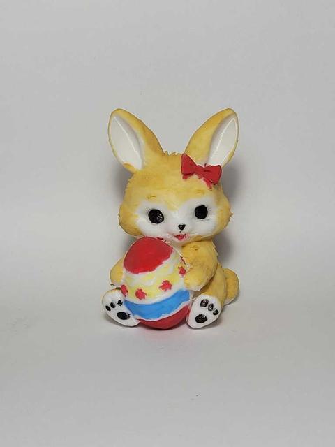 Easter bunny with egg 3D model thumbnail